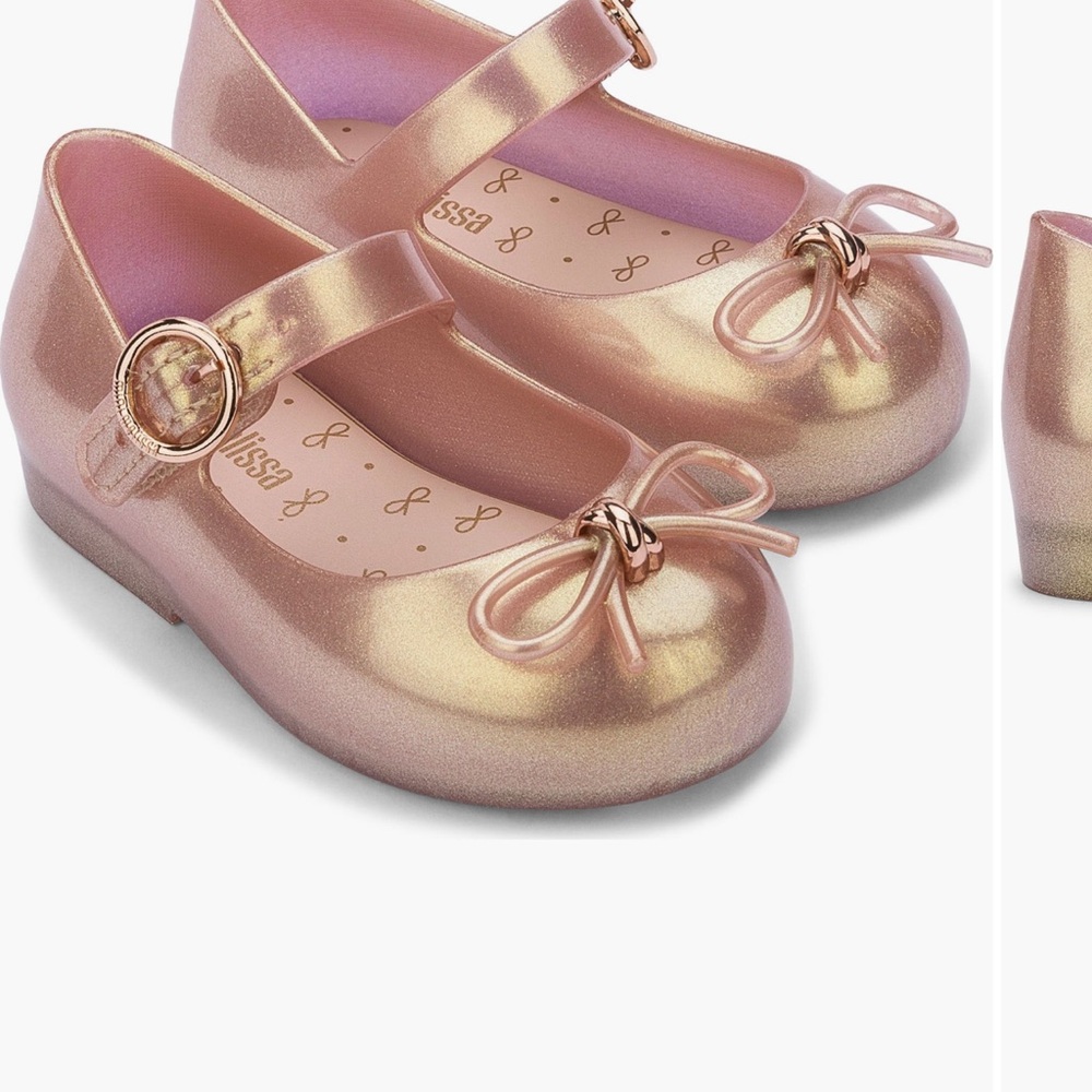 Mini Melissa Gold Mary Jane Dress Shoes